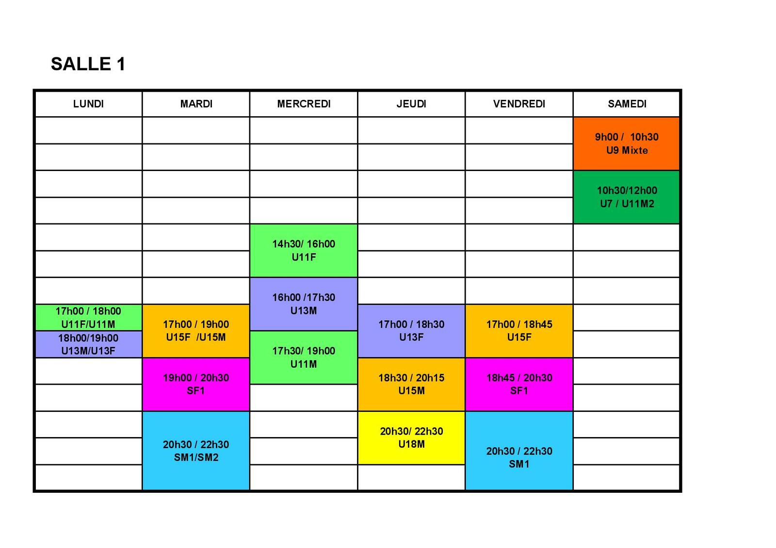 CRENEAUX D'ENTRAINEMENTS