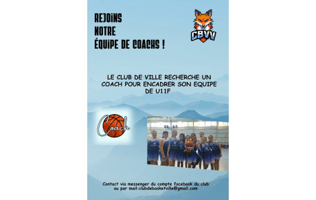 URGENT Recrutement coach U11F