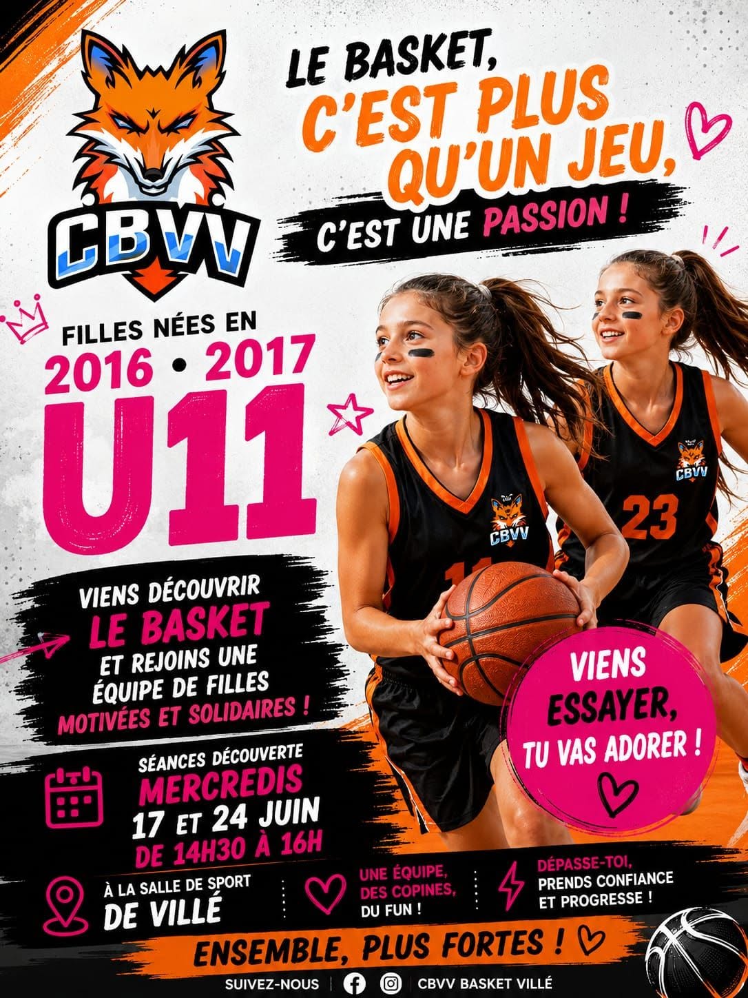 Recrutement U11F Alsace - Club de Basket de Villé
